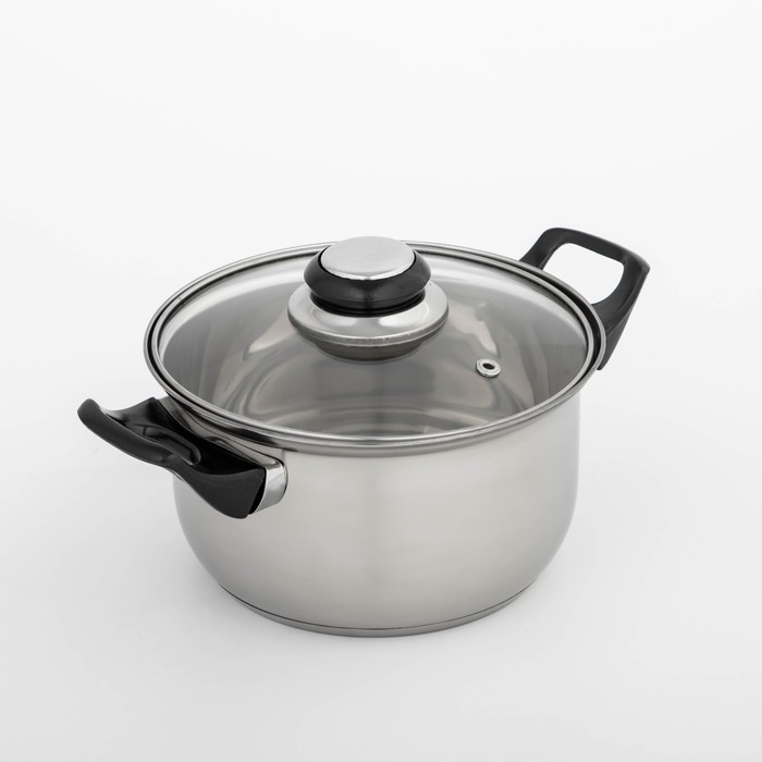 Кастрюля из нержавеющей стали Доляна «Чёрная ночь», 1,5 л, с крышкой Кастрюля из нержавеющей стали Доляна «Чёрная ночь», 1,5 л, с крышкой