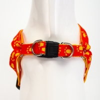 Комплект "Большая лапа", ширина 1,5 см, поводок 120 см, шлейка 28-42 см, оранжево-жёлтый Комплект "Большая лапа", ширина 1,5 см, поводок 120 см, шлейка 28-42 см, оранжево-жёлтый