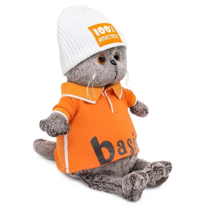 Мягкая игрушка "Басик в поло и шапке "100% антистресс" , 22 см Ks22-286