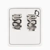 Клипсы "Винтаж" змейка, цвет серебро