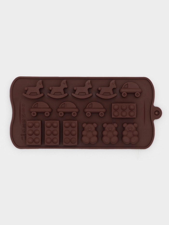 Форма для конфет и шоколада Доляна &laquo;Детские игрушки&raquo;, силикон, 21&times;11 см, 15 ячеек (3,5&times;2 см), цвет МИКС