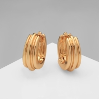 Серьги металл «Аккорд» круг полосы, цвет золото Серьги металл «Аккорд» круг полосы, цвет золото