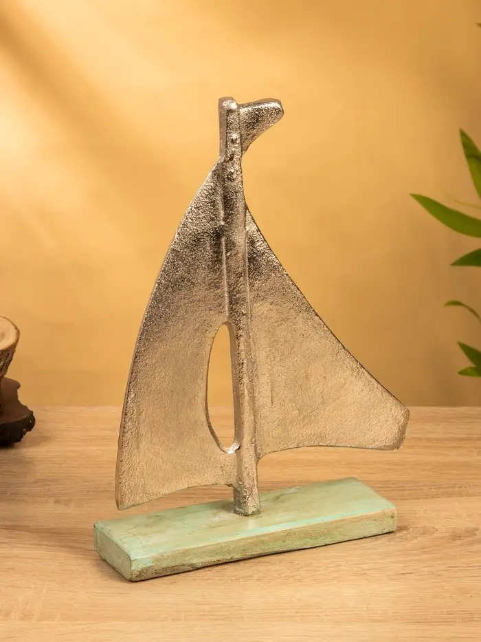 Сувенир "Парусник" 6х22х32 см, алюминий, дерево