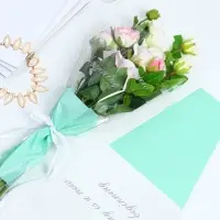 Пакет для цветов &laquo;Every day is a new beginning&raquo;, мятный, 30 х 10 х 45 см