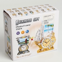 Часы будильник настольные, на батарейках, 25 х 17 х 6.3 см, циферблат d-7 см