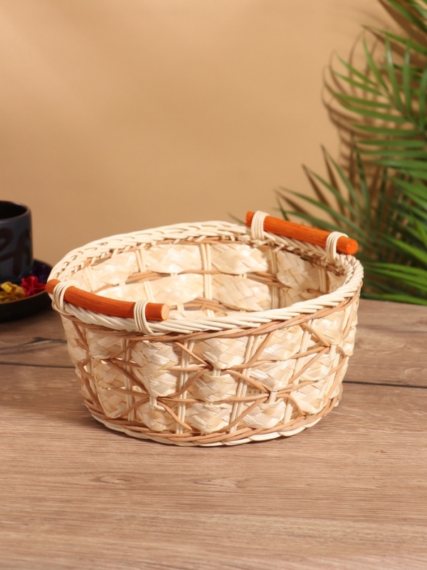 Корзина плетеная 23x22x10 см, ротанг