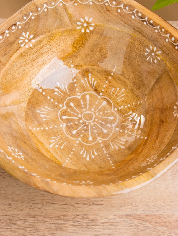 Салатник "Пряник" дерево манго 23х23х10,5 см