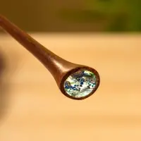 Заколка для волос, 20 см, дерево Соно, ракушка