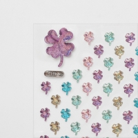 Серьги &laquo;Наклейки&raquo; любовь, клевер, цветные