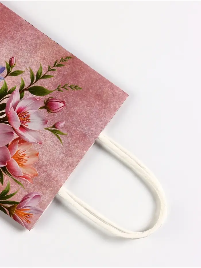 Пакет подарочный крафт, &laquo;Весна!&raquo;, 15&times;8&times;21 см