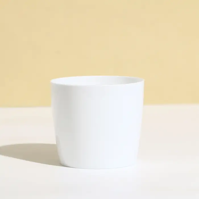 Кашпо для цветов, d=10 см, 0.5 л, пластик, белое