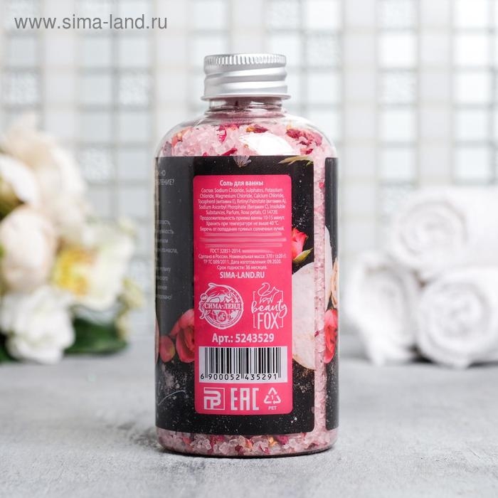 Соль для ванны с лепестками роз &laquo;Время думать о себе&raquo;, 370 г, BEAUTY FОХ