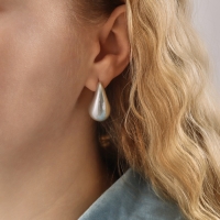 Серьги металл «Капля» микро блёстки, цвет серебро Серьги металл «Капля» микро блёстки, цвет серебро