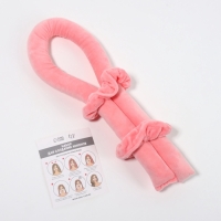 Мягкие бигуди &laquo;Волшебный локон&raquo;, 3 предмета: бигуди, резинки - 2 шт., плюшевые, розовый