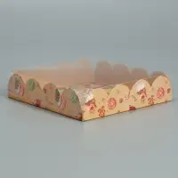 Коробка для кондитерских изделий с пластиковой крышкой &laquo;С Новым годом&raquo;, 13 х 13 х 3 см