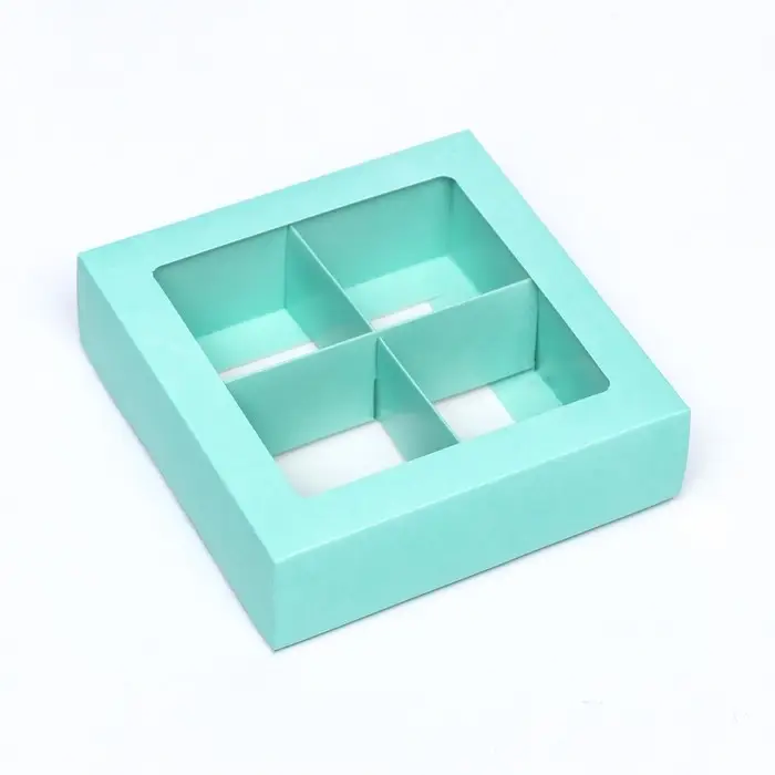 Коробка для 4 конфеты, мятный, 12.5&times;12.5&times;3.5 см