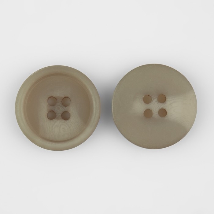Набор пуговиц, 4 прокола, d = 22 мм, 10 шт, цвет серо-коричневый