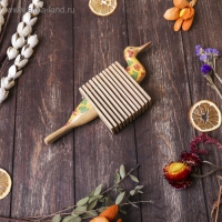 Сувенирный музыкальный инструмент "Трещотка крокодил пятнистый" дерево 4x27x9 см МИКС