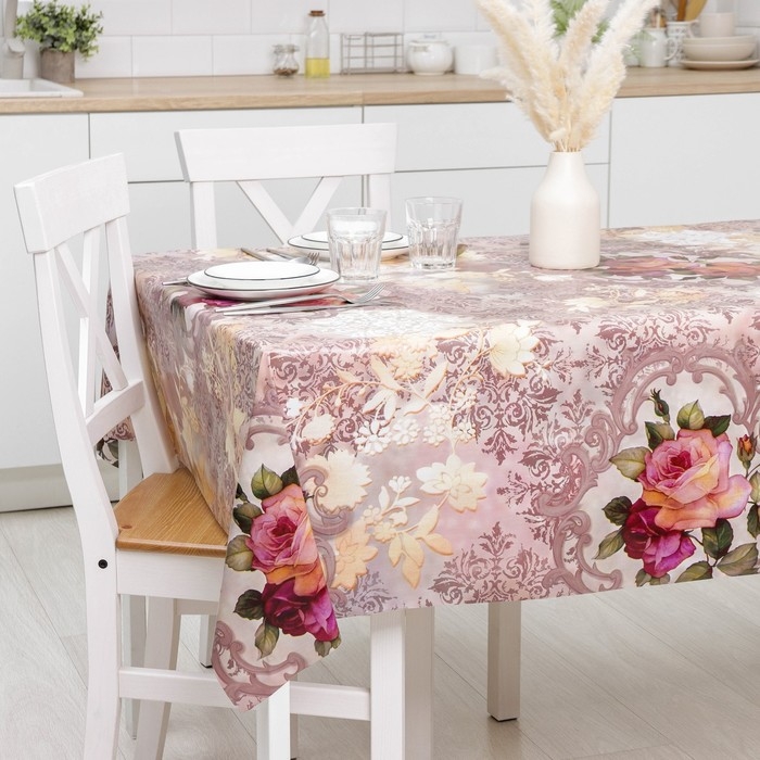 Клеёнка на стол Доляна &laquo;Лира&raquo;, на нетканой основе, ширина 137 см, толщина 0,2 мм, рулон 20 м