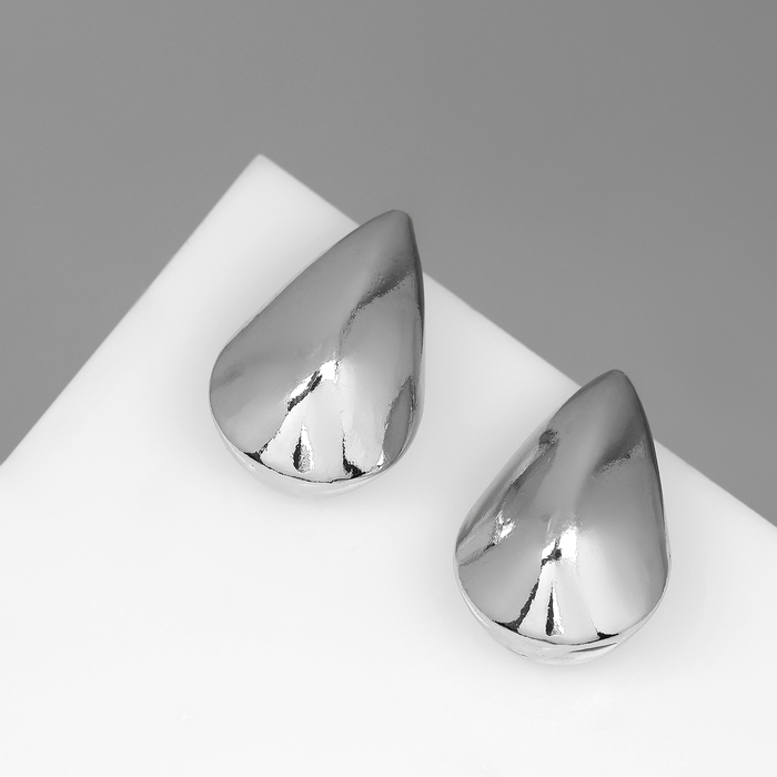 Серьги металл &laquo;Богема&raquo; капля, цвет серебро