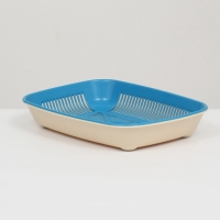 Туалет округлый с сеткой 33,5 х 25 х 6 см, голубой/бежевый