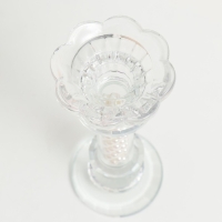 Подсвечник стекло на 1 свечу "Чаша на ножке с бусинами" прозрачный d=2,3 и 4 см 7х7х17 см
