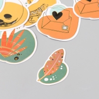 Наклейки для творчества "Абстракция" тиснение золото набор 48 шт 9х7х0,8 см