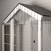 Гирлянда &laquo;Бахрома&raquo; 4 &times; 0.6 м, IP44, тёмная нить, 180 LED, свечение синее, 8 режимов, 220 В