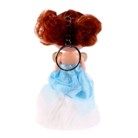 Кукла-брелок &laquo;Брюнетка&raquo; на белом помпоне, 14 см