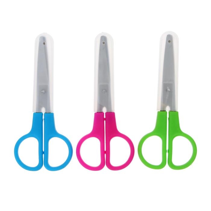 Ножницы 13 см, в пластиковом в футляре, закруглённые концы, МИКС