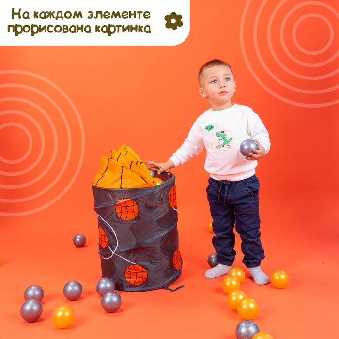 Шарики для сухого бассейна &laquo;Перламутровые&raquo;, диаметр шара 7,5 см, набор 100 штук, цвет металлик