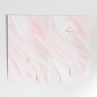 Коробка подарочная для цветов с PVC крышкой, упаковка, &laquo;Be happy&raquo;, 12 х 12 х 12 см