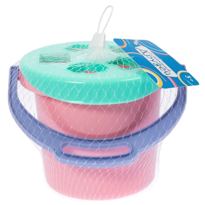 Песочный набор &mdash; сортёр, бирюзово-розовый