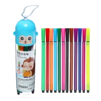 Фломастеры 12 цветов, в тубусе, синяя "Обезьянка" Фломастеры 12 цветов, в тубусе, синяя "Обезьянка"