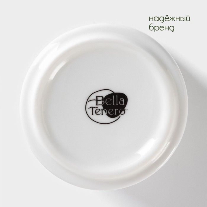 Набор керамический для специй на бамбуковой подставке BellaTenero &laquo;Герда&raquo;, 3 предмета: солонка 120 мл, перечница 120 мл, сахарница с ложкой 220 мл, цвет белый