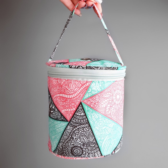 Сумка-футляр &laquo;Цветы&raquo;, 1 люверс, d = 14 &times; 14,5 см, цвет разноцветный