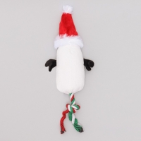 Игрушка мягкая для собак "Снеговик с канатом" с пищалкой, 39 х 13 см Игрушка мягкая для собак "Снеговик с канатом" с пищалкой, 39 х 13 см
