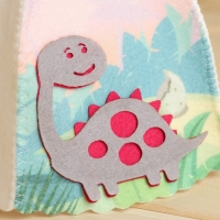 Шапка для бани детская с аппликацией динозавра "Дин", войлок Шапка для бани детская с аппликацией динозавра "Дин", войлок