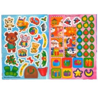 Книжка со скретч-слоем и многоразовыми наклейками &laquo;Новый год в лесу&raquo;