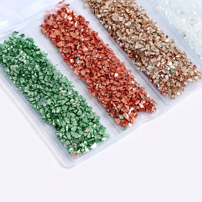 Крошка стеклянная для эпоксидной смолы, набор 6 цветов, вес 1 цвета &mdash; 5 г