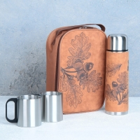 Набор &laquo;Листья&raquo;: термос 500 мл, кружка 2 шт