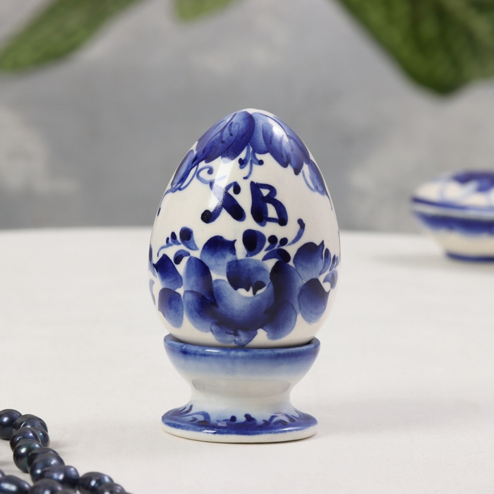 Сувенир &laquo;Яйцо на подставке&raquo;, 10.х6 см, гжель