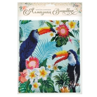 Алмазная вышивка с частичным заполнением &laquo;Туканы&raquo;, с подставкой, размер картины: 21 &times; 25 см