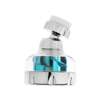 Аэратор ZEIN, регулировка потока, вентилятор, пластик, сетка нерж., прозрачный/хром