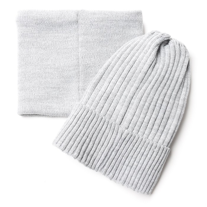 Комплект детский (шапка, снуд), цвет серый, размер 48-52 Комплект детский (шапка, снуд), цвет серый, размер 48-52