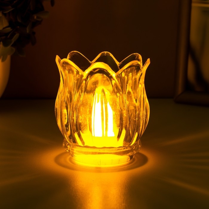 Ночник "Свеча" LED от батареек 3хAG13 белый 6,5х6,5х7 см RISALUX