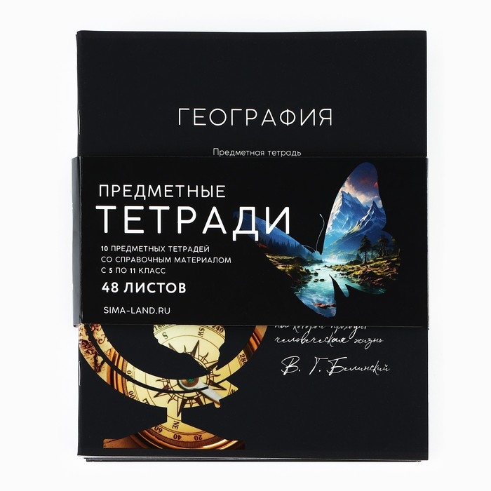 Набор тетрадей 48 листов, 10 предметов, внутренний блок №1 МИКС &laquo;1 сентября: Силуэт&raquo; Софт тач лам, уф лак