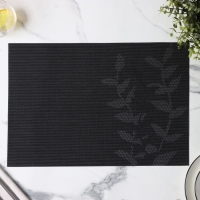 Салфетка сервировочная на стол Доляна &laquo;Росток&raquo;, 45&times;30 см, черная