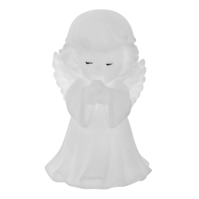 Фигурка светящаяся RISALUX &laquo;Ангелочек&raquo;, LED-ночник, батарейки 3&times;LR44, белый, 8.5&times;8&times;14.5 см