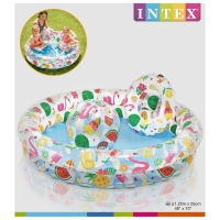 Бассейн надувной &laquo;Фрукты&raquo;, 122 х 25 см, с кругом и мячом, от 2 лет, 59460NP INTEX
